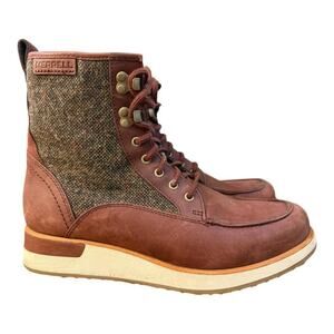 Merrell Brown Lace-Up Moc Toe Boots